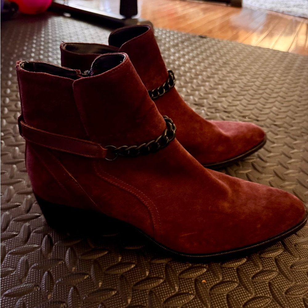 Aldo Men’s Burgundy Leather Ankle Boots